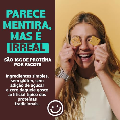 Irreal Snacks, Snack Proteico Salgado, Sabor White Cheddar, 40g, Feito com Batata Doce, Caseinato de Cálcio e Proteína de Arroz