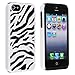 iPhone 5 White Black Dual Layer Zebra Hybrid Soft Silicone Hard PC Case Cover
