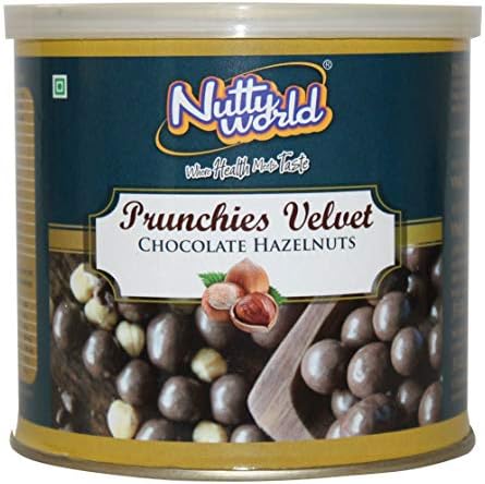 Nutty World Prunchies Velvet- Chocolate Hazelnuts 175 g, Tin