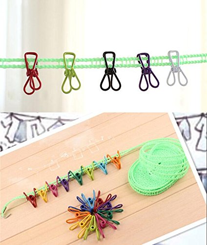 Aoyoho Pack of 30 Multi-purpose Clothesline Utility Clips Steel Wire Clips laundry clips
