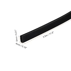 uxcell U Channel Edge Trim, 11.5ft Length Rubber