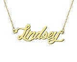 Aoloshow 18k Gold Plated Lindsey Pendant Name