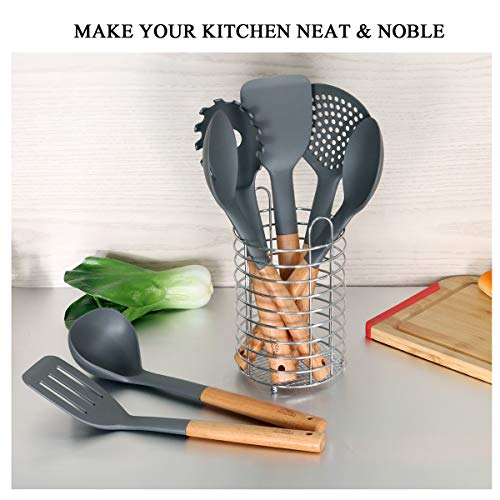Kitchen Utensil Set - Premium Cooking Utensils Set & kitchen tool with utensils holder for Nonstick Cookware - Kitchen cooking sets with Turners, Tongs, Spatula & Spoons - Thumbnail 6