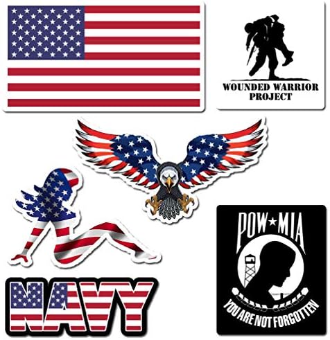 Hard Hat Stickers, Premium Thick Funny Vinyl Decals for Hardhat, Helmet, Toolbox, Laptop, Mug, Car Bumper and More | Waterproof | American Flag (Eagle Flag)