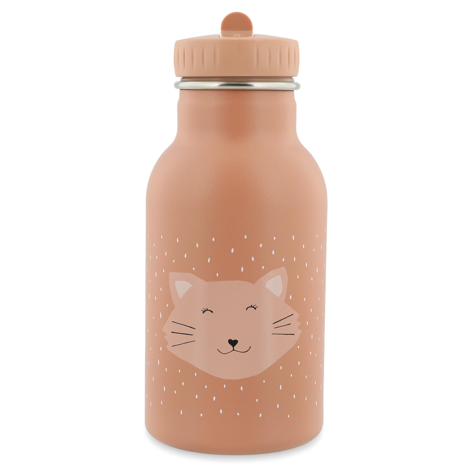 Trixie Insulated Drinking Bottle - Mrs. Cat - 350ml Stainless Steel Water Bottle for Kids - Pink - Keeps Drinks Cold - Eco-Friendly and BPA-Free