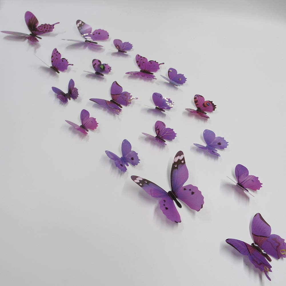 Toys Games Wall Decor 48pcs 3d Colorful Butterfly Wall Stickers Diy Art Decoration Crafts Wall Decoration Wall Detachable Mural Decals Home Decoration Childrens Room Bedroom Decoration Blue