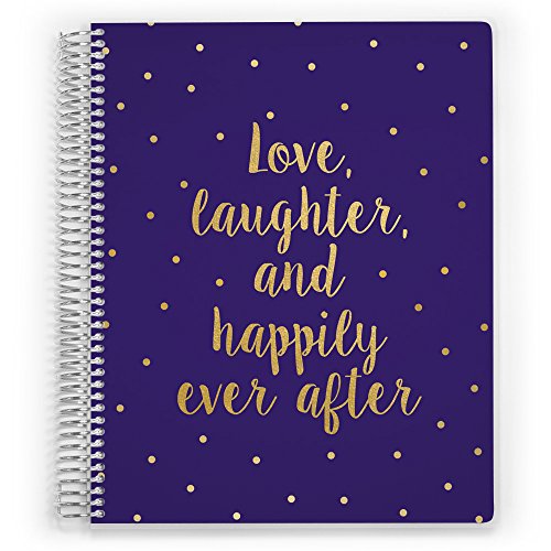 Wedding Planner by PurpleTrail – 24 month planner in 2 sizes – Love, Laughter and Happily Ever After (6×8, Purple)