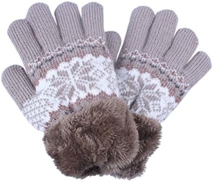 1/2Pairs Kids Boy Girl Warm Winter Gloves Mittens Fleece Lining Snowflake Design