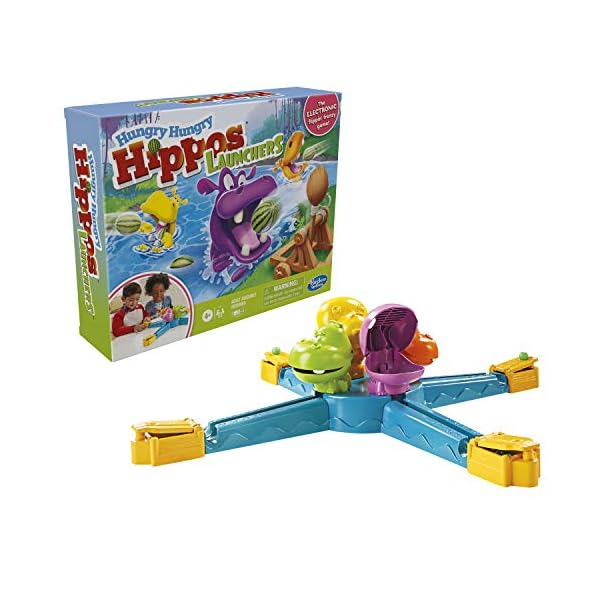 Play-Doh Hasbro E9707800 Hippo Flipp Melonenmampfen Spiel für Kinder ab 4 Jahren, elektronisches Vorschulspiel für 2 – 4 Spieler