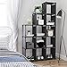 SONGMICS 12-Cube Storage Shelf, Bookcase, Closet Organizer, in Living Room, Kid’s Room, for Toys, Daily Necessities, 41.3 x 11.8 x 55.1 Inches, Includes Rubber Mallet, Black ULSN12BK