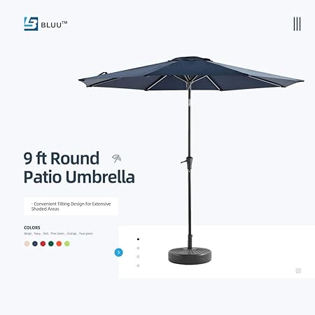Blue Le Papillon Outdoor Patio Umbrella 9 Ft Solar Powered Lighted Table Market Umbrella With Crank And Push Button Tilt Umbrellas Umbrellas Shade