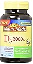 Nature Made, Vitamin D3 2,000 I.U. Liquid Softgels, 250-Count
