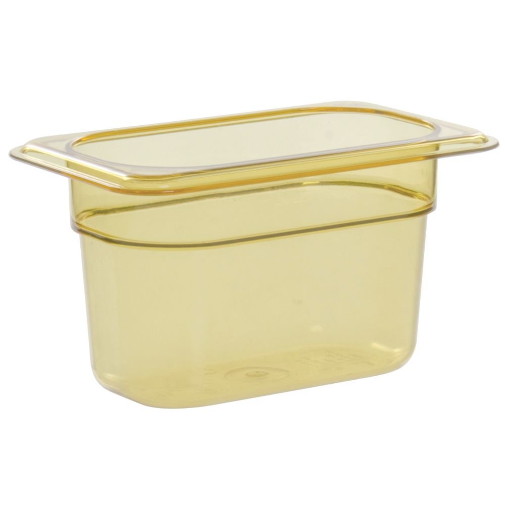 Cambro 94HP150 Amber 1/9 Size 4" H High Heat H-Pan
