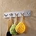 Kes Self Adhesive Hooks Rail Stainless Steel 5-Hook Rack Bath Towel Hook Sticky Bathroom Kitchen Towel Multi Hanger Brushed Finish, A7063H5-2