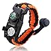 Survival Bracelet, EZ Turbo 20 in 1 Survival Paracord Bracelet, Survival Gear Kit with SOS LED Light, Emergency Knife, Whistle, Compass, Fire Starter for Camping, Climbing, Waterproof, Orange
