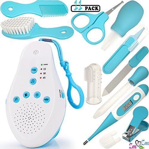 ZmZm Deep Sleep And Grooming Kit For Newborns, Infants & Toddlers. Smart Interactive Soother With Cry Sensor & Healthcare Kit (Bundle-11 items:1 Baby Soother + 10 Pcs Baby Nursery kit)-Blue