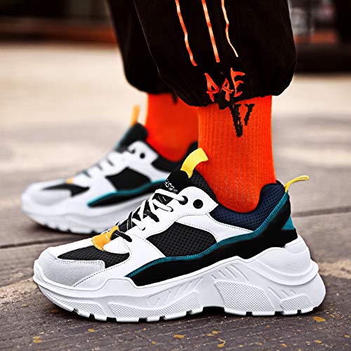Men's Retro Color Blocked Fashion Sneakers Sport Running Shoes Walking Casual Athletic Shoes (10.5, 5) - Thumbnail 3