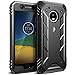 Poetic Revolution Moto G5 Case with Hybrid Heavy Duty Protection and Built-in Screen Protector for Motorola Moto G5 (2017) Black
