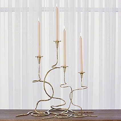 Amazon Com Modern Gold Brass Vines Candle Holder Set 4
