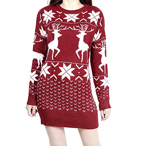 white christmas dresses Christmas Ugly Sweater Dress, 3D Snowman Women Turtleneck Loose Sweate main image 0