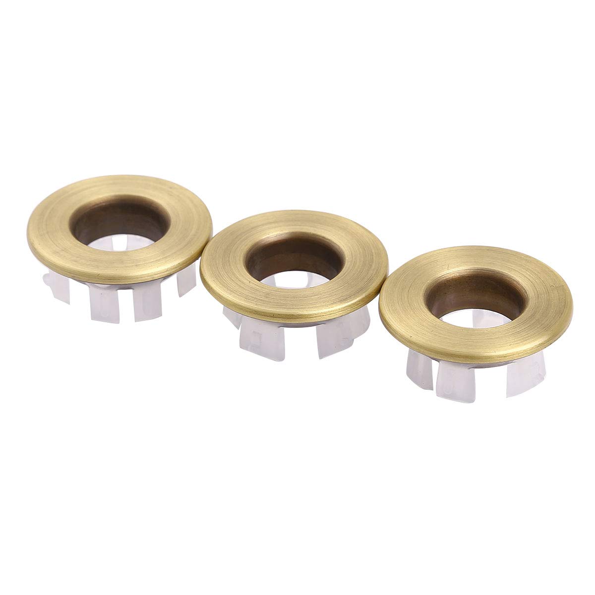 FEESHOW Sink Overflow Covers Kitchen Bathroom Sink Overflow Ring Basin Trim Bath Sink Hole Round Hole Caps Insert Spares Brushed Brass One Size