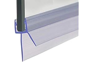 Cozylkx Frameless Shower Door Bottom Seal with Drip Rail 3/8" Thick Glass 27.5" Long Sweep - Glass Door Seal Strip Stop Shower Leaks