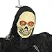 Halloween Haunters Animated Hanging Flying Skeleton Skull Head Bat Reaper with Moving Arms and Wings Prop Decoration - Red LED Eyes, Howls - Haunted House, Graveyard, Entryway Party - Battery Operated