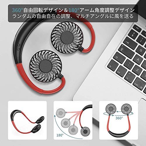 EKUPUZ Hands Free Portable Neck Fan Rechargeable Mini USB Personal Hanging Neck Wearing Fan Sports Fan Led Colorful Aromatherapy Fan or Home Office Travel Indoor Outdoor