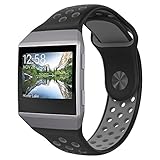 UMTELE Fitbit Ionic Band, Two-toned Perforated Replacement Strap Breathable Accessory Wristband with Quick Lock&Release Buckle for Fitbit Ionic Smart Watch