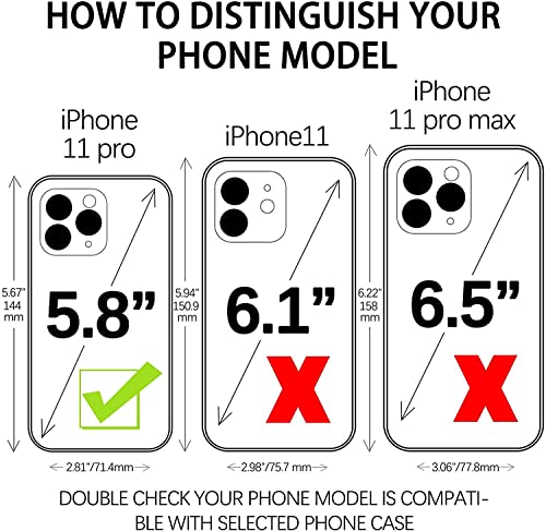 Luckycoin Crossbody Genuine Leather Case for iPhone 11 pro Case with Card Holder Detachable Adjustable Purse Women Shoulder Strap Shockproof Wallet Case Compatible with iPhone 11 Pro 5.8 inch Brown