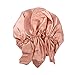 YL trd Silk Sleep Night Cap Head Cover Silk Bonnet for Hair Beauty (ROSE PINK)