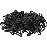 100 Pcs Black Mini Hanging Buckle Plastic Backpack Clasps for Paracord Keychain Backpack Bottle Outdoor Camping Accessories,Carabiner Clip Hooks for Toys Chain Key Rings Paracord Strap