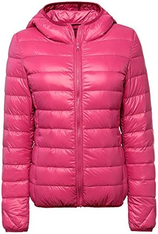 Womens Ultralight Short Down Jacket Packable Slim Puffer Bubble Hooded Coat