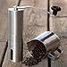 Shopshopdirect Manual Coffee Grinder Conical Burr Mill for Precision Brewing Brushed Stainless Steel
