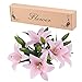 Meiwo Artificial Flowers, 5pcs Artificial Lillies with 3 Buds, Full Bloom Artificial Latex Real Touch Flowers for Home Decor, Wedding, Parties, Offices, Restaurants(Pink)