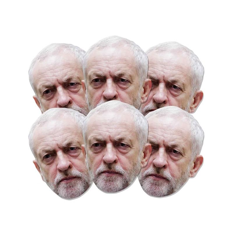 STAR CUTOUTS Jeremy Corbyn Cardboard Face Mask Pack of 6