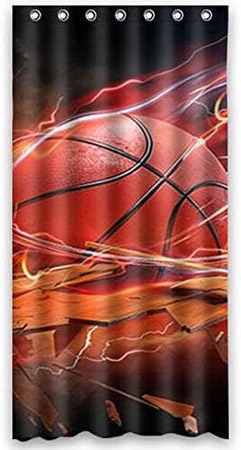 Anne Home Custom Basketball Blackout Window Curtain Panel 52"x63" (One Piece) Fabric for Bedroom/Home