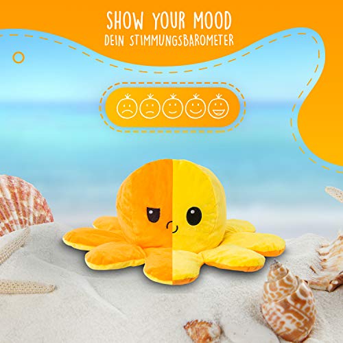 Lidy Bidy Stimmungs Oktopus Kuscheltier - 3 Größen - Tintenfisch zum Wenden - Spielzeugsicherheit getestet - Reversible… – Bild 6
