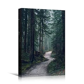 signwin Canvas Wall Art Green Forest Dramatic Forest...