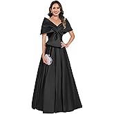 Kuciwa Satin Mother of The Bride Dresses for Women Long Off Shoulder Formal Evening Gown