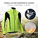 OUTON Men's Cycling Jacket Windproof Breathable Lightweight Reflective Warm Thermal Water-Resistant MTB Mountain Bike Jacket (Green, L)