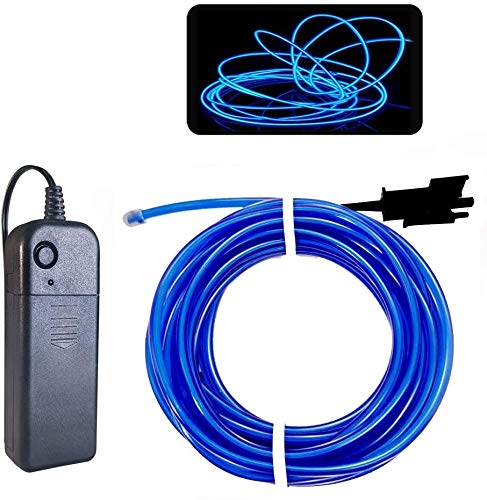 Balabaxer EL Wire Blue, 32.8ft/10m Neon Lights Portable Electroluminescent Wire for Parties, Halloween, Christmas, DIY Decoration — image 1
