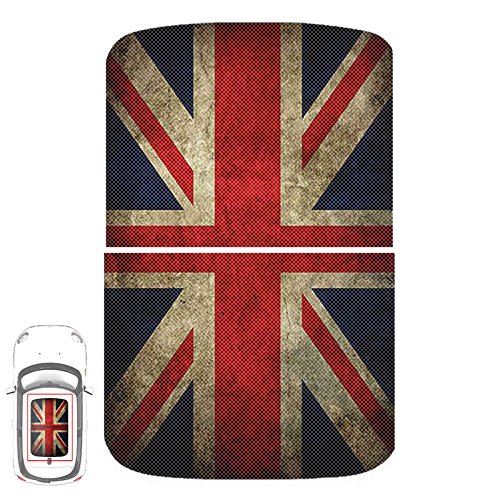 Paileco Automotive Sunroof Vinyl sticker for R60 (1set 2pcs, Grunge union jack flag, Vinyl )