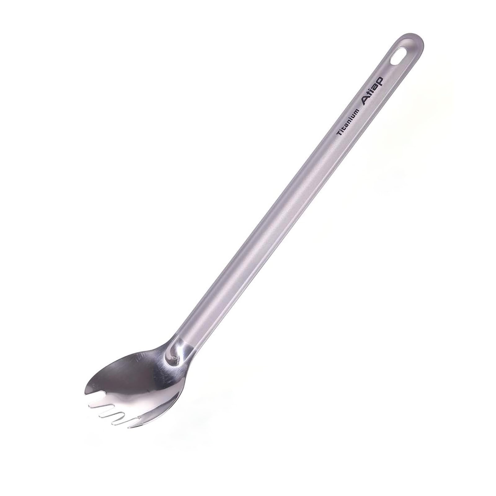 ATiAP Titanium Long Handle Spoon Outdoor Ultralight Portable Flatware with Polished Bowl for Home and Camping Hiking Use