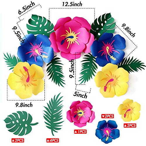 DomeStar Paper Flower Decorations, Paper Artificial Flowers Hawaiian Flowers Mexican Paper Flowers Moana Hawaiian Party Decorations