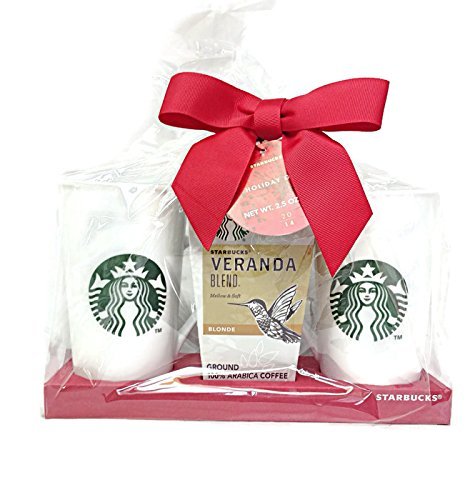 Starbucks Veranda Blend Ground Blonde Arabica Coffee & 2 Mug Gift Set