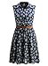 FAVOLOOK Women's Summer Casual Half Placket Sleeveless Shirt Dress with Belt (2X-Large, Blue Dot)