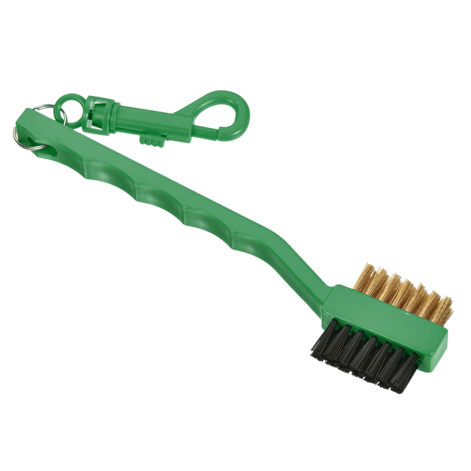 M METERXITY Golf Club Brush - Golf Club Groove Cleaner Dual Sided Copper Bristle Cleaning Tools with Clip, Retractable, Apply to Outdoor (Green)