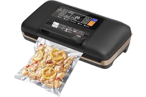 95Kpa Powerful Commercial Full Automatic Vacuum Sealer Machine, Food Saver with Double Heat Seal, Easy-Lock Handle, Built-in 