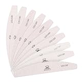 MAKARTT Zebra Nail File Washable Double Sided Emery Board 10 Pieces 100 180 Grit